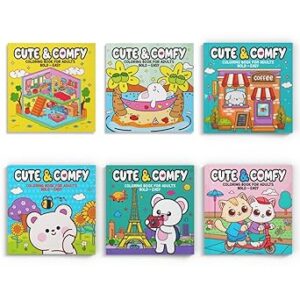 🎨 Coleção Cute & Comfy Extra – Kit com 6 Livros de Colorir